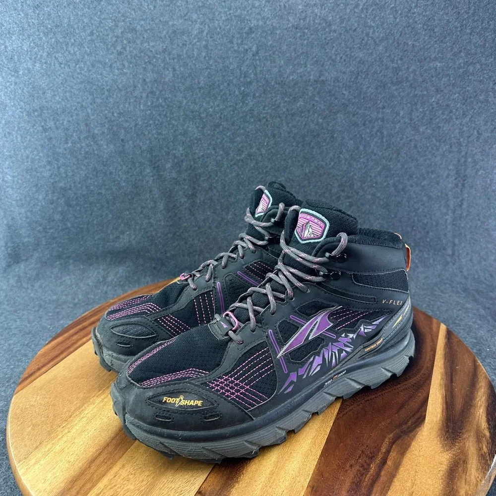 Altra Lone Peak V-Flex AFW1755H-1 Mid Black Purple Hiking Shoes Women's Sz 10.5
